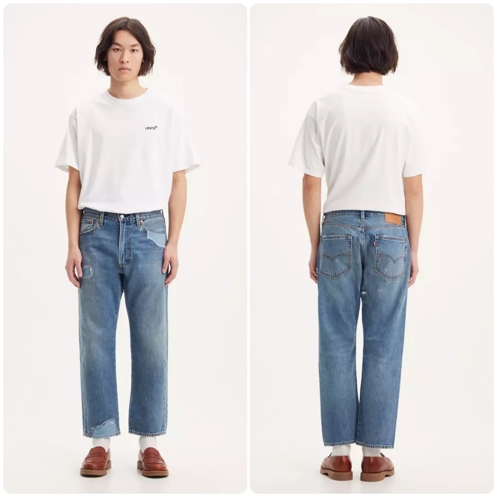 Levi’s 551 Z Straight Crop Patchwork Distressed Jeans Size 27